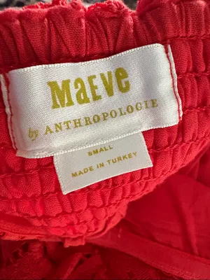ANTHROPOLOGIE Maeve Strapless Lace Mini Dress Red size small No Shoulder Straps thumbnail 10