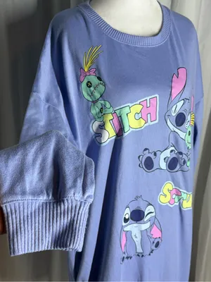 Disney Women’s Lavender Lilo & Stitch Graphic Sleep Lounger Size M thumbnail 5