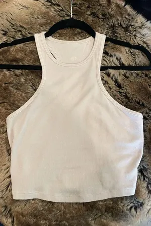 Lululemon White Cropped Tank thumbnail 2
