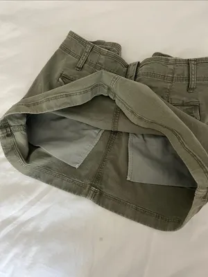 American Eagle Outfitters Olive Utility Mini Skirt with Front Pockets thumbnail 9