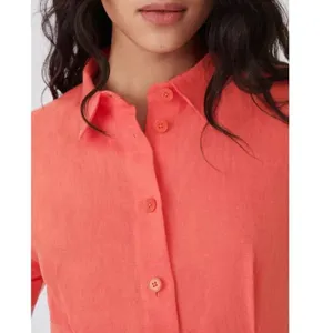 Maje Size 38 Cutout Twisted 100% Linen Midi Shirt Dress‎ thumbnail 2