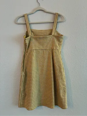 Hollister Split front mini dress | Yellow gingham | Size M thumbnail 6