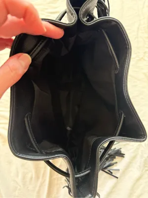 Victoria's Secret Black Fringe Backpack Boho Festival Faux‎ Leather Purse NWT thumbnail 3