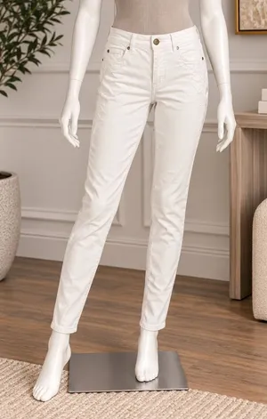 Indigo Rein Womens Skinny Jeans White Floral Embroidered Low Rise Size 3 thumbnail 1