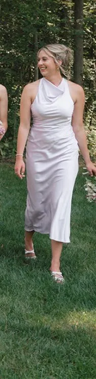 Hello Molly Lilac Dress Midi Satin Dress thumbnail 4