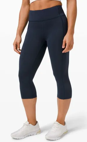 Lululemon Invigorate high rise crop leggings navy 17” thumbnail 1