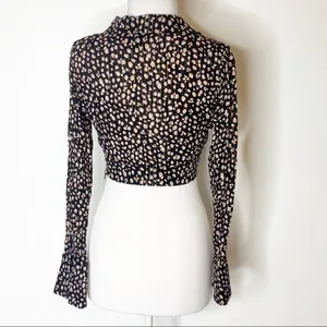 Blue Life Caden Crop Top leopard lurex strip sz‎ XS thumbnail 9
