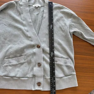 Mododoc Waffle Knit Button Front Pocket Cardigan Cozy Summer Sweater Small thumbnail 6