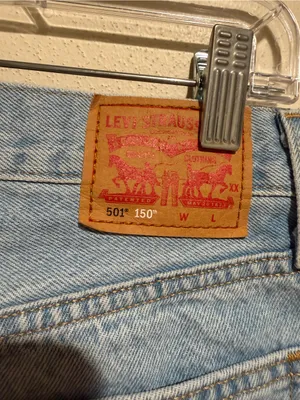 Levi’s 501 Anniversary Straight Leg Light Wash Floral Patchwork Denim Jeans 27 thumbnail 12