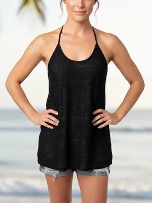 PINK Victoria's Secret Black Mesh Tribal Racerback Camisole Size XS thumbnail 1