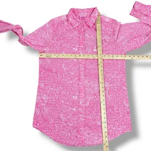 Vintage Pink Victorias Secret Graffiti Print Sleep Night Shirt Pink White Medium thumbnail 10