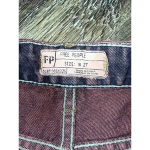 Free People Red Boho Hippie Grunge Emo Goth Distressed Cut Off Y2K Denim Short‎ thumbnail 6