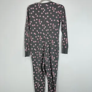 Jane and Bleeker XS Gray Peppermint Candy Print One Piece Pajama‎ Jumpsuit thumbnail 3