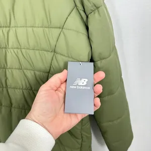 New Balance Women Puffer Jacket Forest Green Hooded Water Wind‎ Resistant XL thumbnail 9
