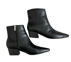 Marc Fisher Tammea Pointed Toe Leather Ankle Boots Women’s Size 7 Low Block Heel thumbnail 5
