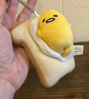 Rare Sanrio 2018 Gudetama Modern Vintage Plush Keychain Keyring Key Fob Bag Tag thumbnail 1