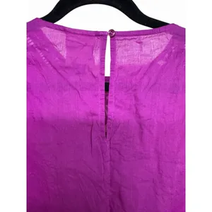 Farm Rio x Anthropologie Kelsie Peasant Blouse Magenta Purple Women's‎ Size XS thumbnail 4