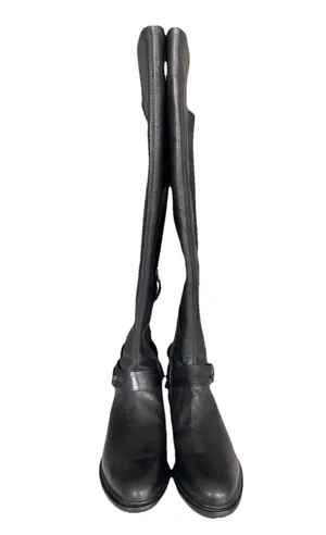 NWT Dolce Vita Black Real Leather Tall Riding Over Knee Boots Chain Zip US7.5 thumbnail 5