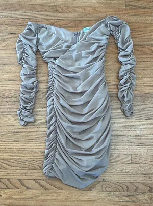 Dainty Paris rouched dress Brown thumbnail 1