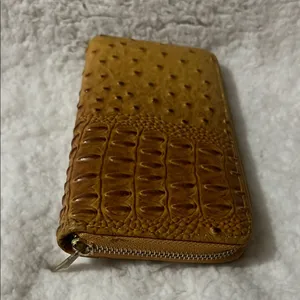 Ostrich‎ Faux leather Brown Textured Wallet thumbnail 5