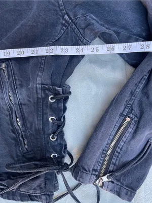 Free People Denim Oversized Rebel Motorcycle Jacket streetwear punk grunge M thumbnail 9