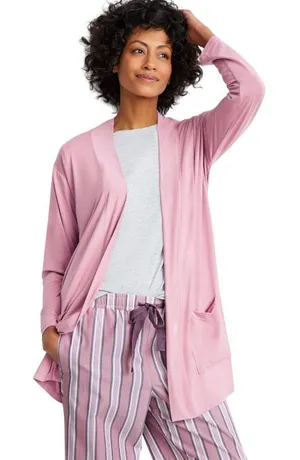 NWT State Of Day Knit Cardigan Open Front 100180255MS Mauve Orchid Purple M thumbnail 1