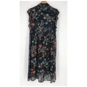 Boutique+ Floral High-Low Duster Kimono Black Women’s Size 1X thumbnail 3
