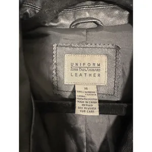 Vintage Uniform John Paul Richard Black Leather Jacket Womens Size 16 Minimalist thumbnail 6