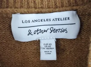 Cropped Sweater Long Sleeve Mock Neck Wool Blend WOmens XS thumbnail 4