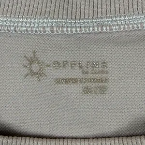 OFFLINE by Aerie Womens XS Seamless Short Sleeve Crop‎ Top Taupe Mauve xGS52G62 thumbnail 2