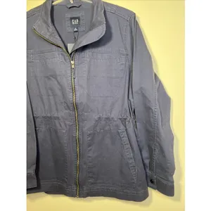 GAP‎ Women's Field Jacket Medium Midnight Blue Full Zip Utility NWT $108 Flaw thumbnail 9