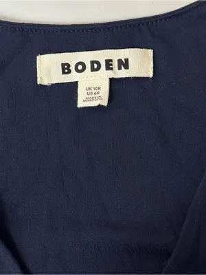 Boden Women’s Classic Jersey Knit Faux Wrap V-Neck Maxi Dress Navy Blue Size 6R thumbnail 8