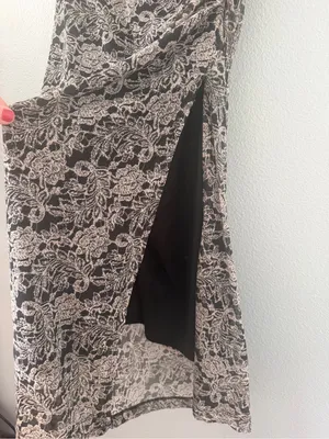Black and white Floral Lace-Print Maxi Dress - Women thumbnail 4