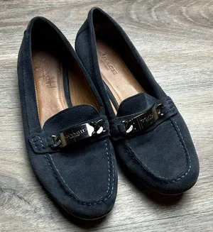 Coach Blue Suede Loafers Size 7.5 B thumbnail 1