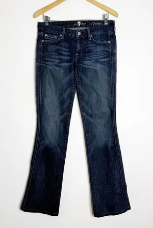 7 For All Mankind A Pocket Flare Jeans Women’s 27 Dark Wash Stretch Denim thumbnail 1