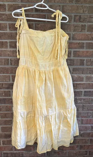 Yellow Tie-Shoulder Sundress - Lightweight Summer Dress thumbnail 1