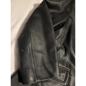 Worthington Black Genuine Lambskin Leather Blazer Jacket‎ Petite Large 3-Button thumbnail 2