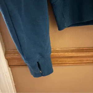 Members Mark Womens Ribbed Half‎ Zip Hoodie Lu Blue Size Medium thumbnail 3