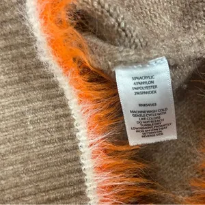 Marc New York Women’s Size Large Camel & Orange Faux Fur‎ Sweater thumbnail 6