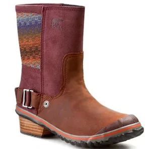 Sorel Women's Brown & Burgundy Leather Suede Mid-Calf Boot thumbnail 1