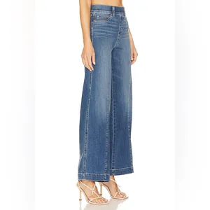 SPANX Seamed Front Wide Leg Jean in Vintage Indigo Blue Size L thumbnail 2