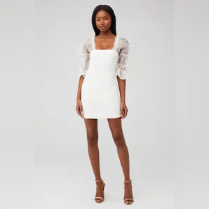 Amanda Uprichard‎ white Tia mini dress in ivory Size Medium thumbnail 2