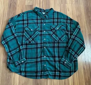 rue21 Plus Size Green & Black Plaid Flannel Shirt Size 3X thumbnail 1