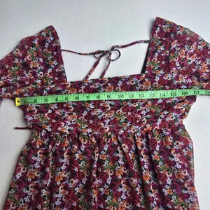 BCBGeneration NWT Floral‎ Babydoll Mini Dress Square Neck Puff Sleeve Size 2 thumbnail 8