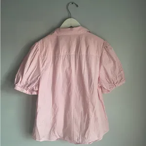 J.Crew Puff Sleeve Preppy Cottage Twee Indie Pinstripe Large Womens Classic thumbnail 2