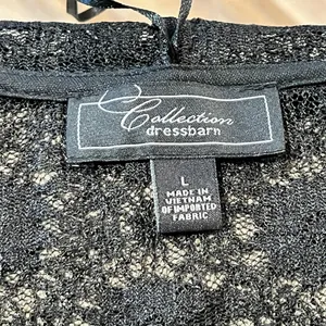 Dressbarn Collection Elegant Black Lace Sequin Cropped Jacket - Size Large thumbnail 8