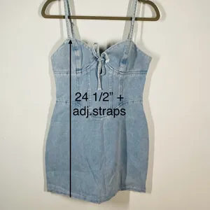 PrettyLittleThing denim mini dress with a sculpted corset-inspired fit thumbnail 11