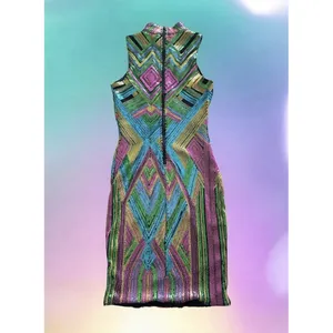 AKIRA NWT Trippin Sequin Mini Dress‎ Size Small Multicolor Geometric thumbnail 5