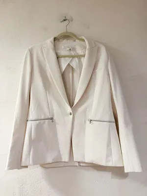 Veronica Beard Iconic Scuba Dickey Blazer Jacket in White Size 14 thumbnail 2
