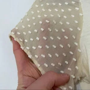 J Crew Light Yellow Sheer Swiss Dot Sleeve Top Womens XS Girly Romantic Blouse thumbnail 7